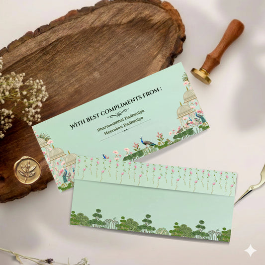 Elegant Floral Shagun Cover – Luxury Wedding Money Envelope for Shadi & Festive Gifting