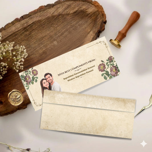 Personalized Customized Water Color Flower Theme Designer Shagun Cover