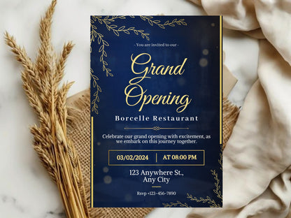 New Creative Grand Opening Card Template | Modern Artistic Business Launch Invitation | Printable & Editable Design