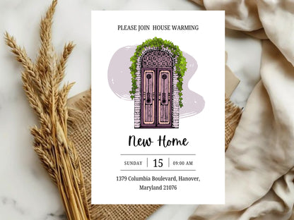Minimalist Elegant New Home Card – Chic Housewarming Invitation – Instant Download