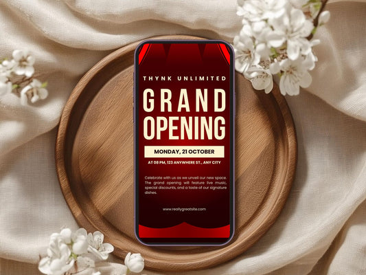 Minimal Elegant Grand Opening Card Template | Modern Luxury Business Launch Invitation | Clean Printable & Editable Design