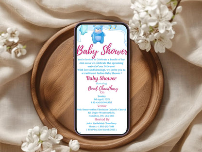 Simple Elegant Baby Shower Invitation – Minimal Chic Baby Shower Card – Printable Template