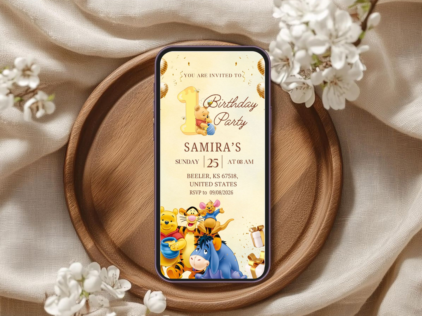 Cartoon Theme Birthday Invitation Card - Kids Birthday Party Invite