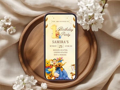 Cartoon Theme Birthday Invitation Card - Kids Birthday Party Invite