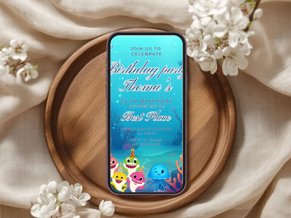 Underwater Theme Birthday Invitation - Ocean Party Kids Birthday Invite