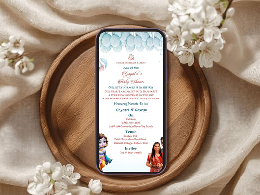 Cute Baby Shower Invitation Card Design | Adorable & Elegant Invite