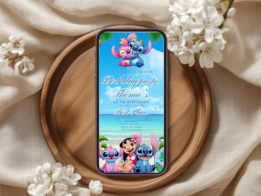 Beach Theme Birthday Invitation Card – Editable Printable Summer Beach Party Invite – Tropical Birthday Invitation