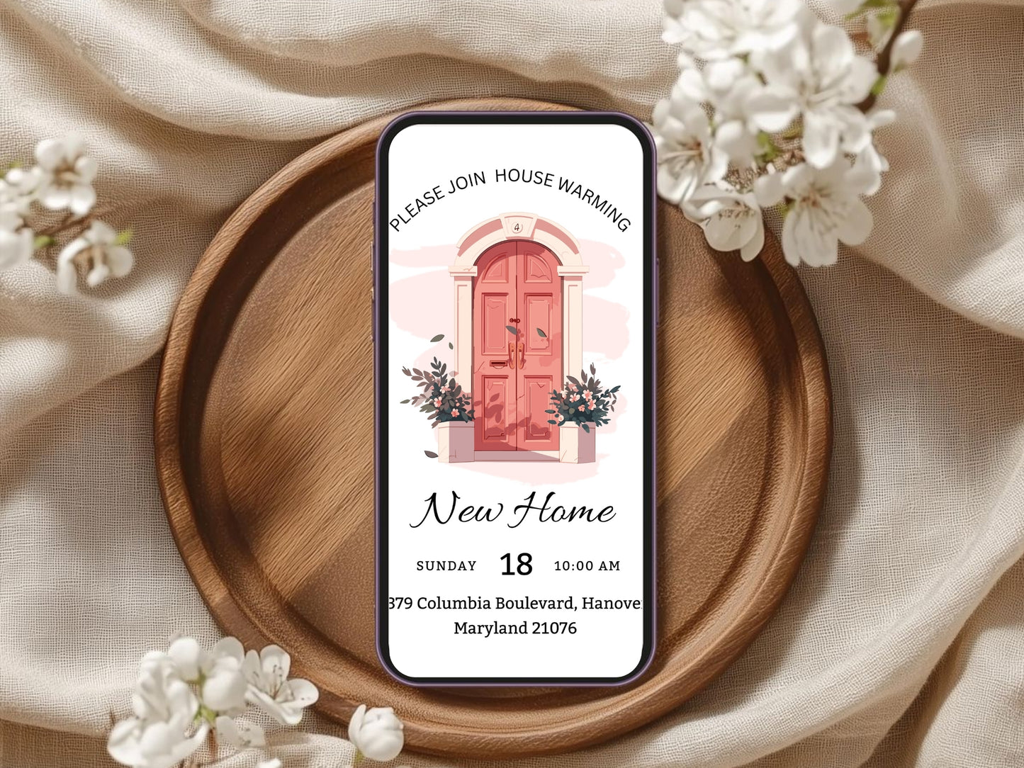 Simple Elegant Housewarming Card – Modern New Home Invitation – Printable Template