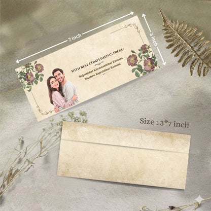 Personalized Customized Water Color Flower Theme Designer Shagun Cover