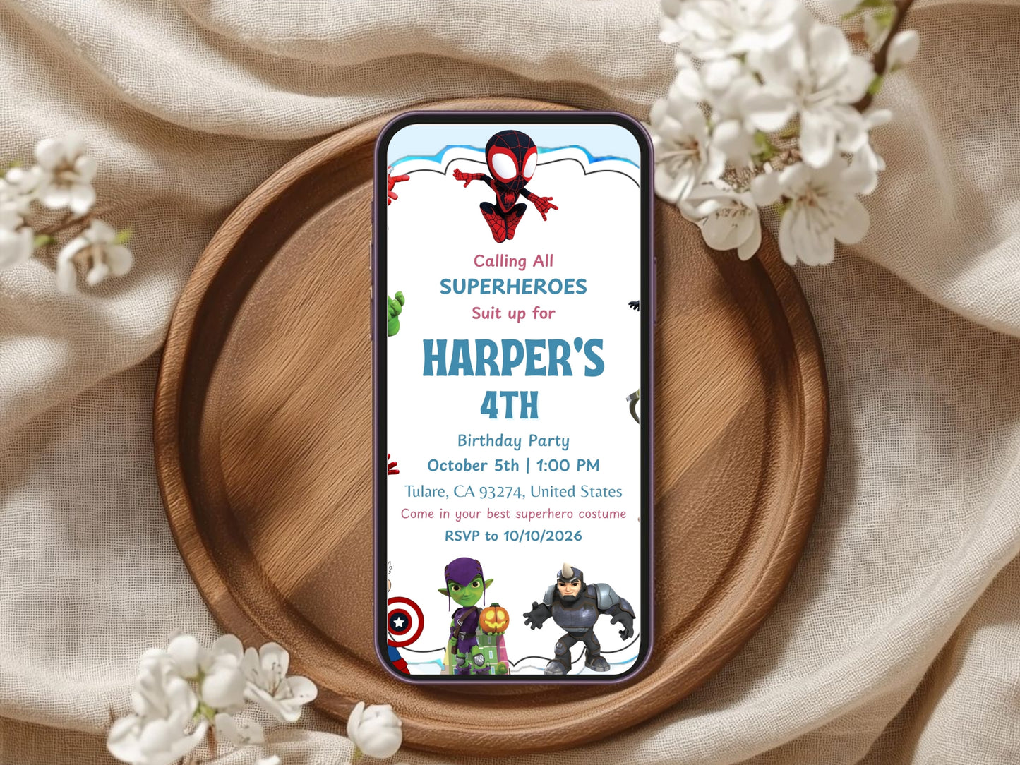 Cartoon Theme Birthday Invitation Card – Fun & Colorful Party Invite