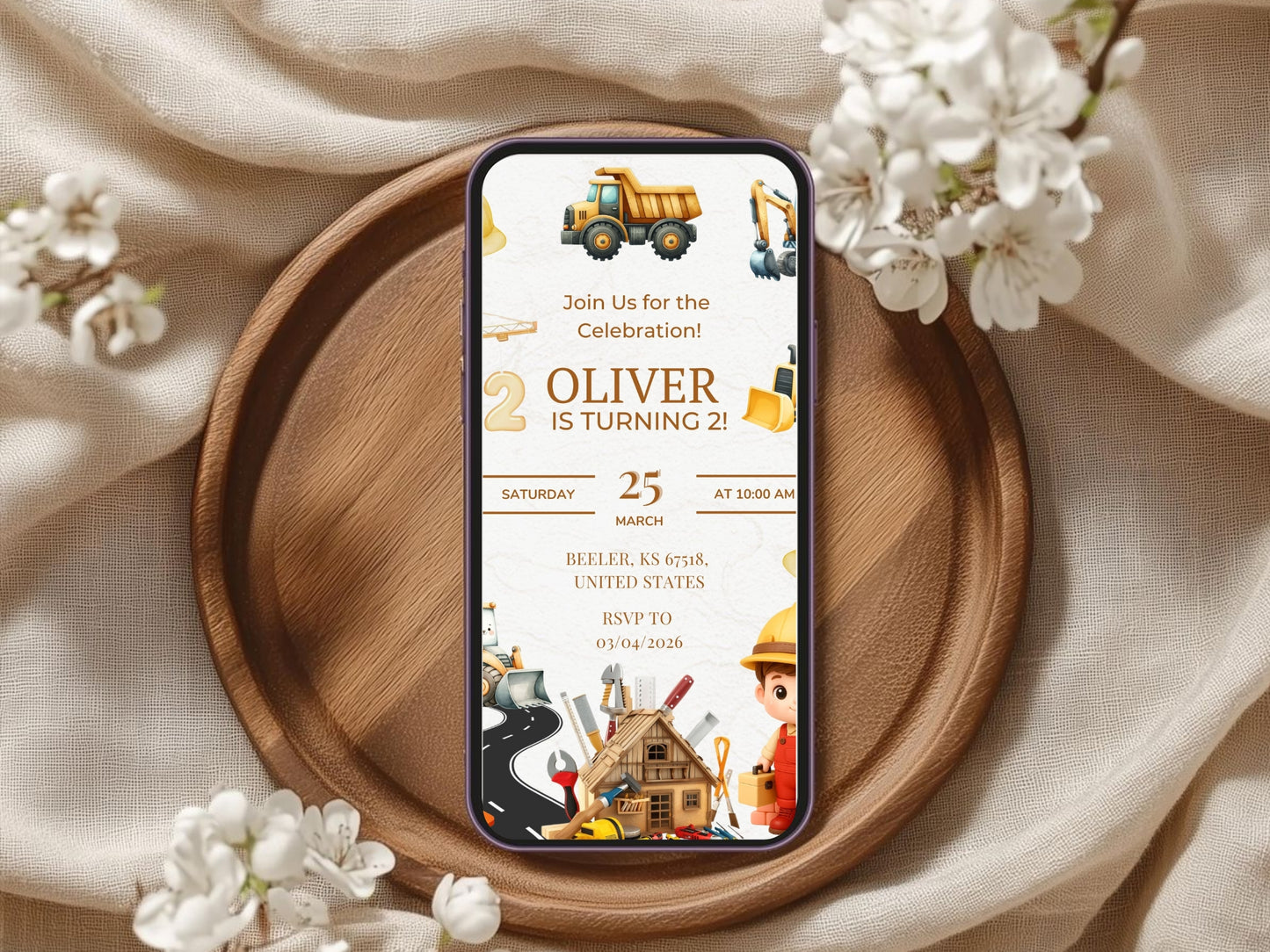 Architecture Theme Birthday Invitation Card – Creative & Stylish Party Invite