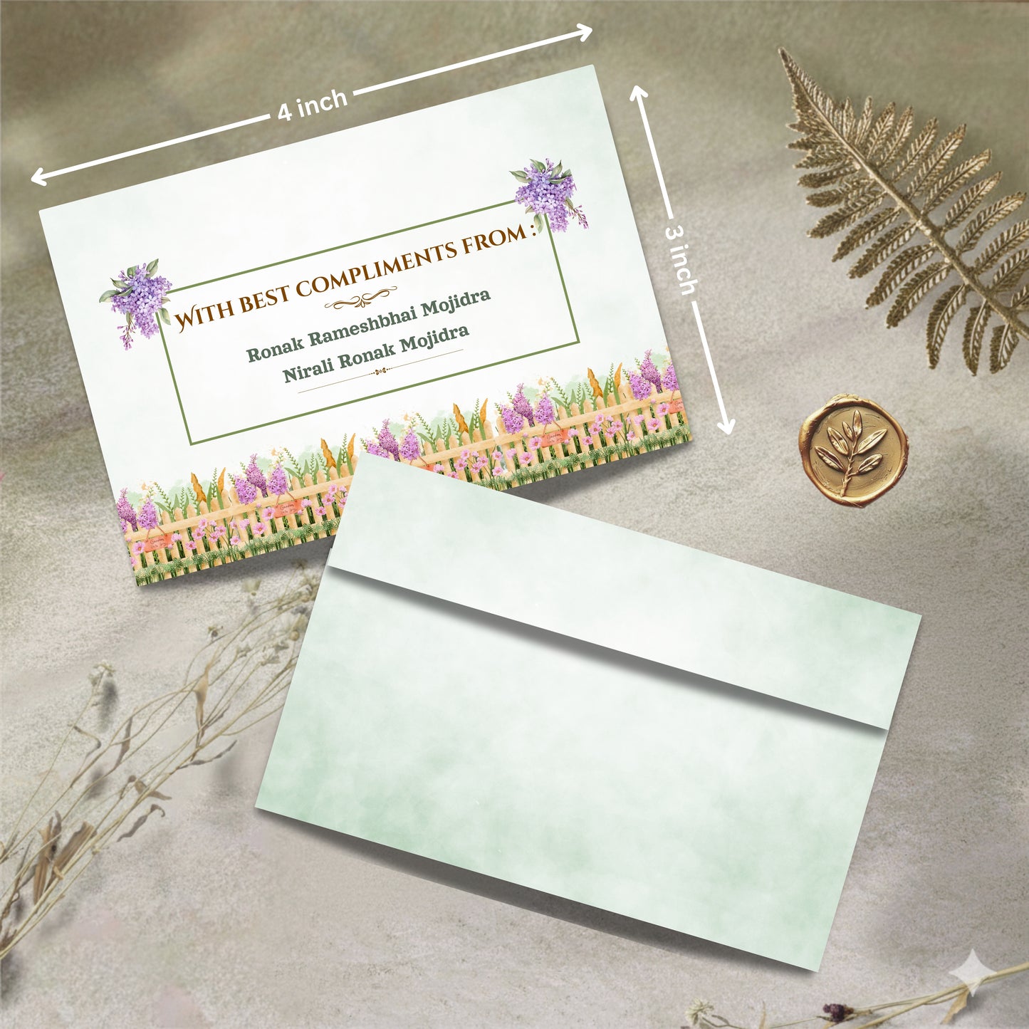 Personalized Customized Floral & Elegant Theme Designer Pocket Shagun Cover