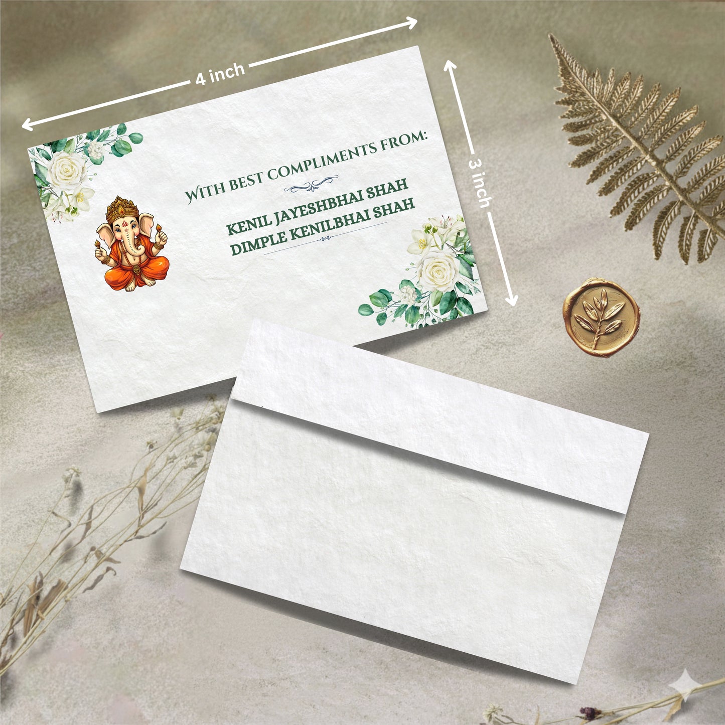 Personalized Customized Ganeshji Theme Designer Pocket Shagun Cover