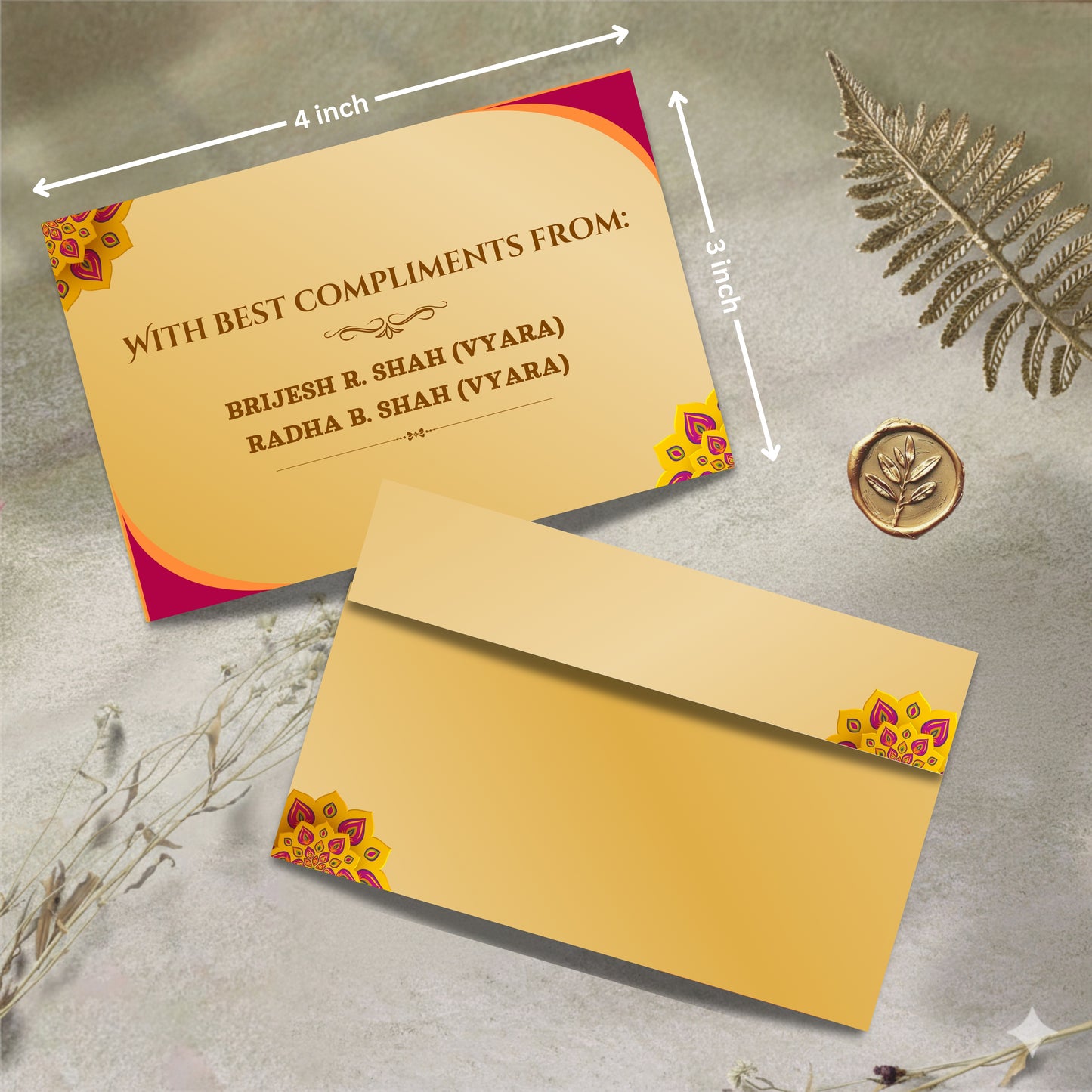 Personalized Customized Simple & Elegant Theme Designer Pocket Shagun Cover