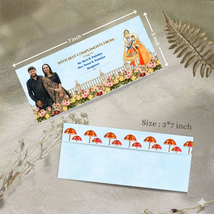 Personalized Customized Floral  Yamunaji Theme Designer Shagun Cover