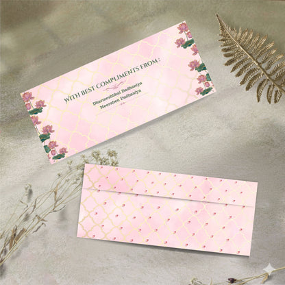 Pink Elegant Shagun Cover – Luxury Wedding Money Envelope for Shadi & Festive Gifting