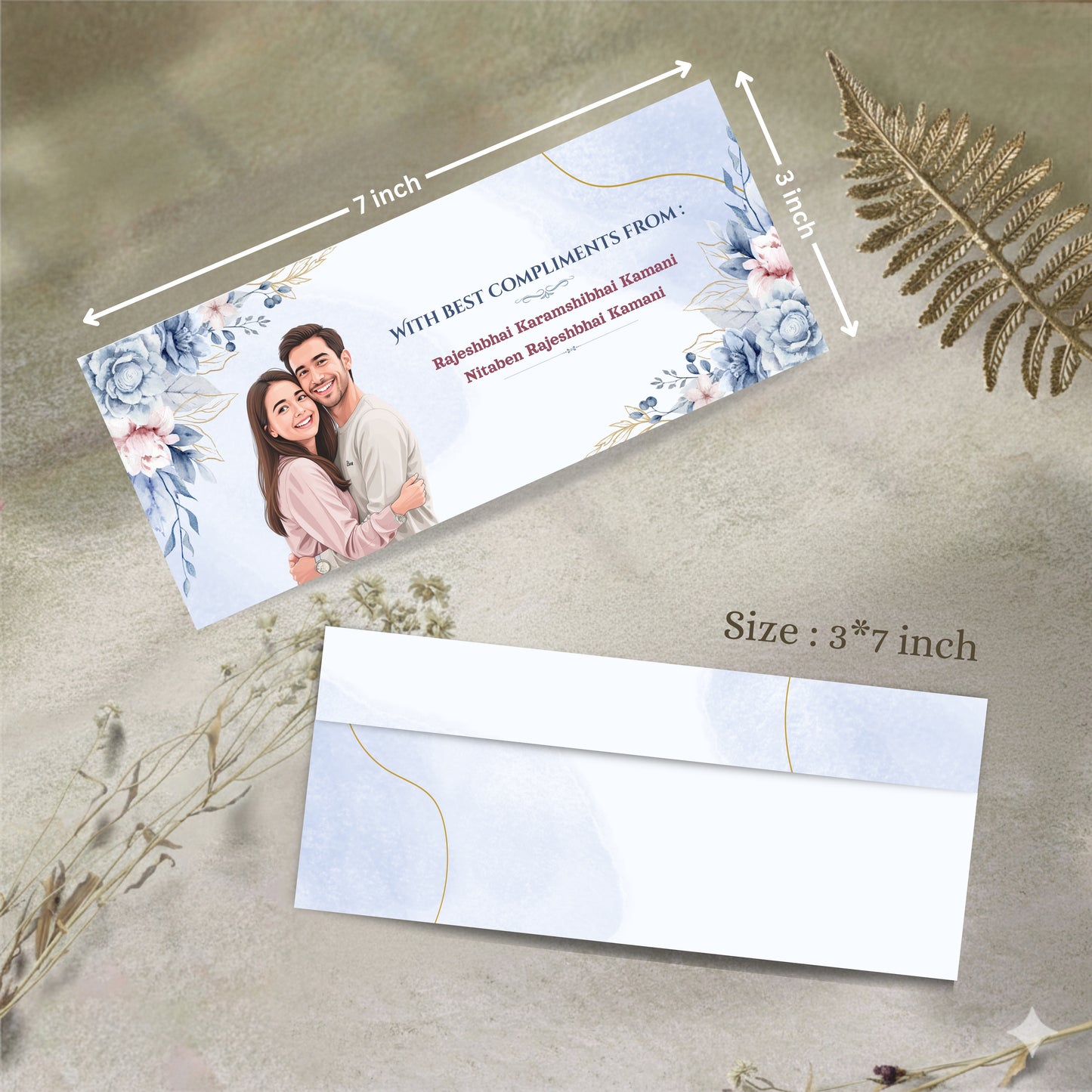 Personalized Customized Floral & Elegent Theme Designer Shagun Cover