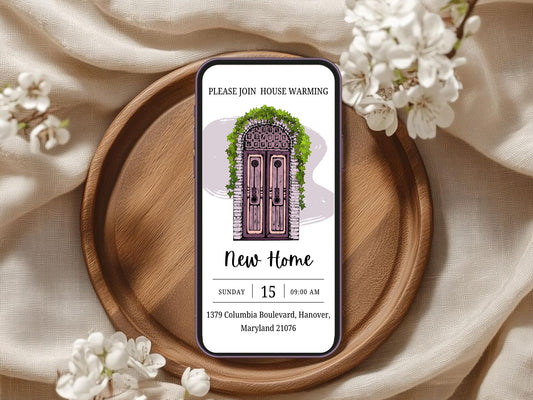 Minimalist Elegant New Home Card – Chic Housewarming Invitation – Instant Download