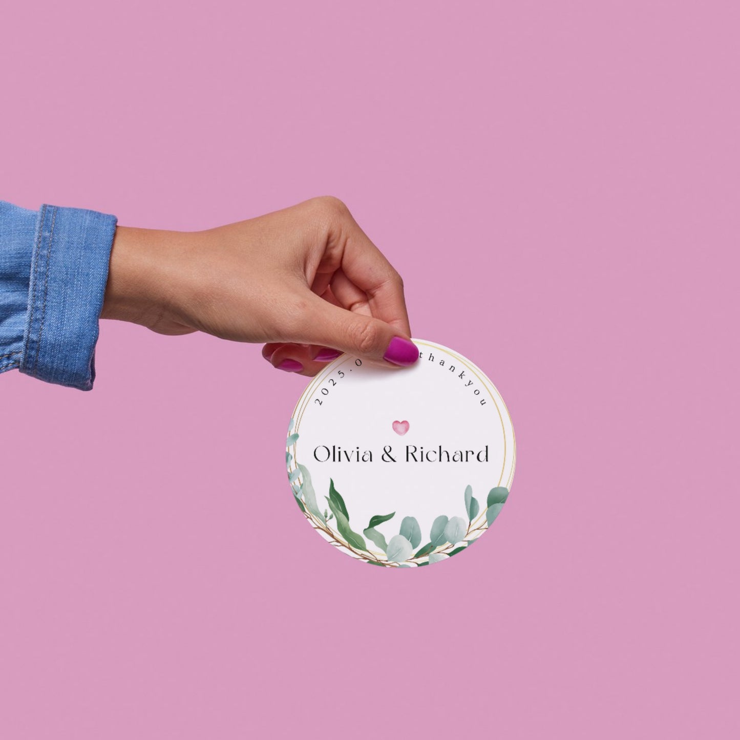 Simple Elegant Theme Sticker Design | Minimal Luxury Custom Logo Sticker | Wedding Favor, Business Packaging Label