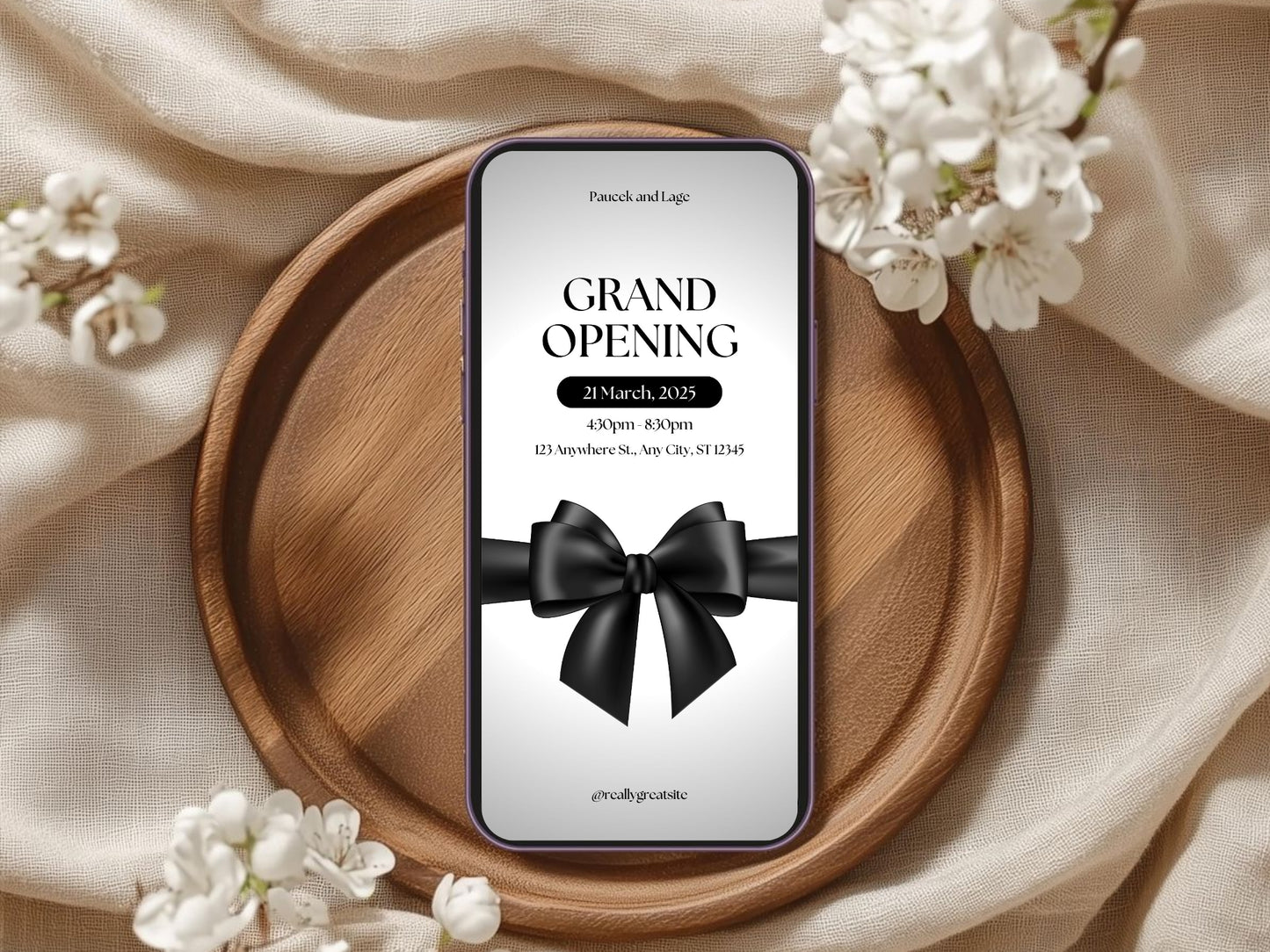 Elegant Minimal Grand Opening Card Template | Modern Clean Luxury Business Launch Invitation | Printable & Editable Design