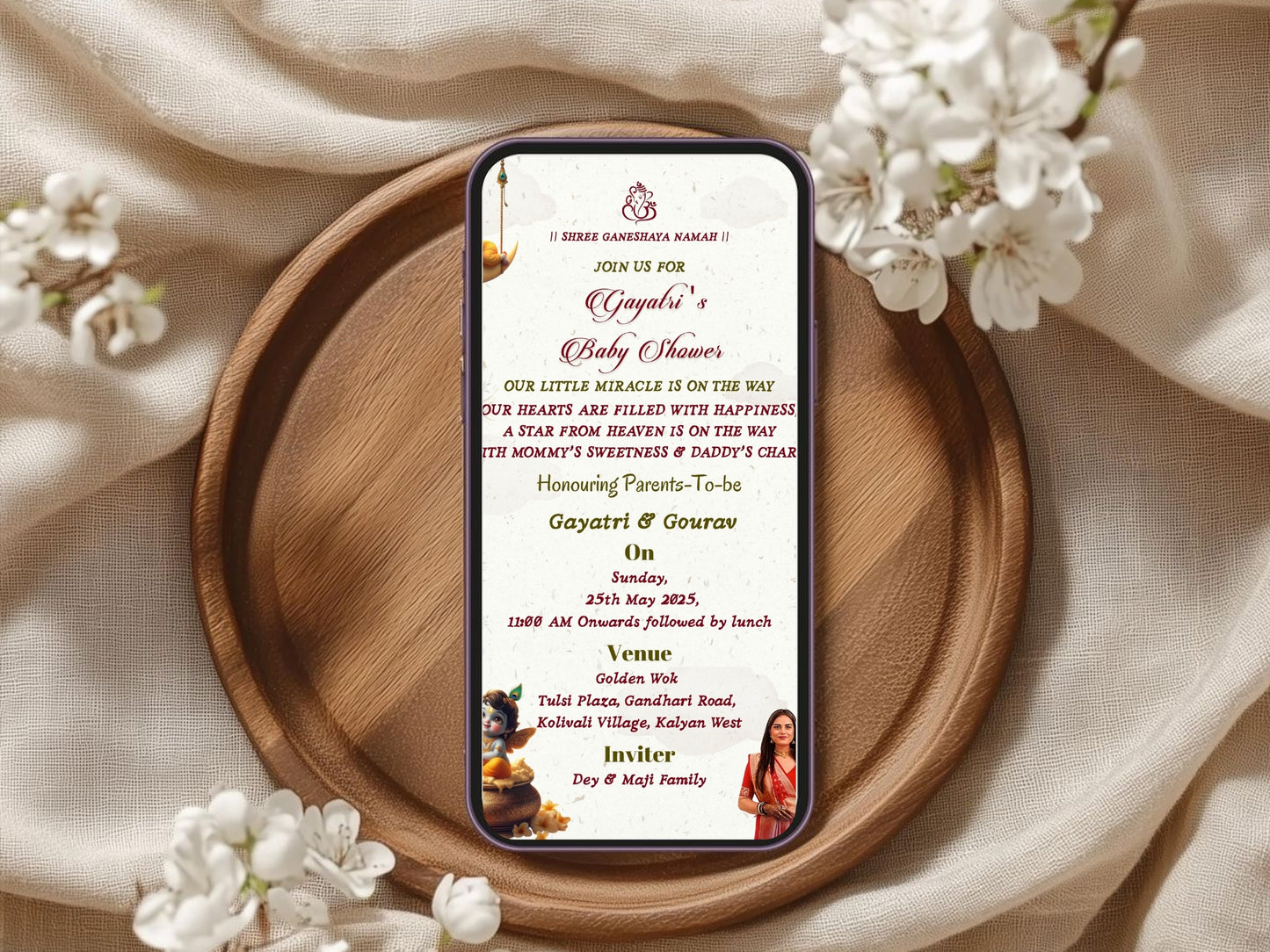 Simple Elegant Baby Shower Card Design | Stylish & Minimal Invitation