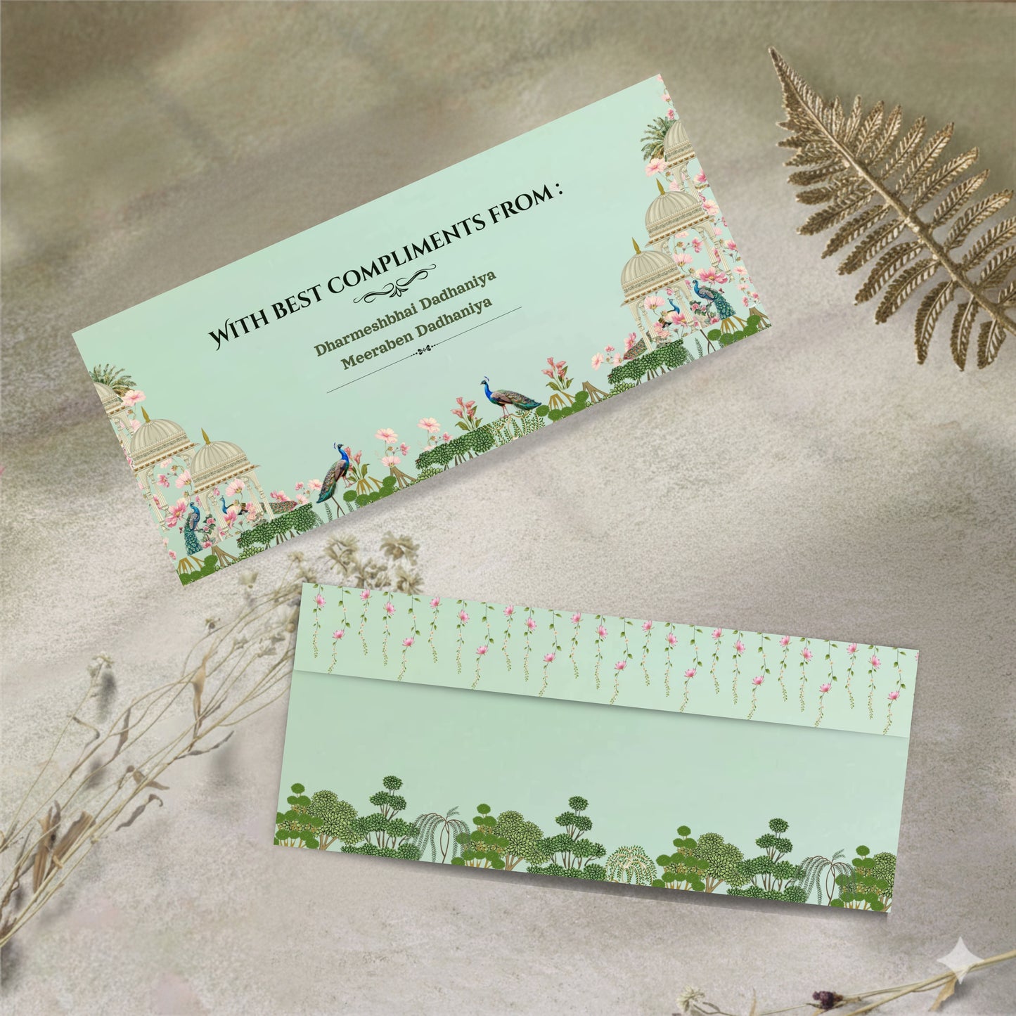Elegant Floral Shagun Cover – Luxury Wedding Money Envelope for Shadi & Festive Gifting