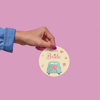 Cute Bride Team Sticker Design | Bachelorette Party Stickers | Bridal Squad Favor Labels | Custom Bride Tribe Decals