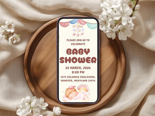 Cute Baby Shower Card – Adorable Baby Girl & Boy Greeting Card