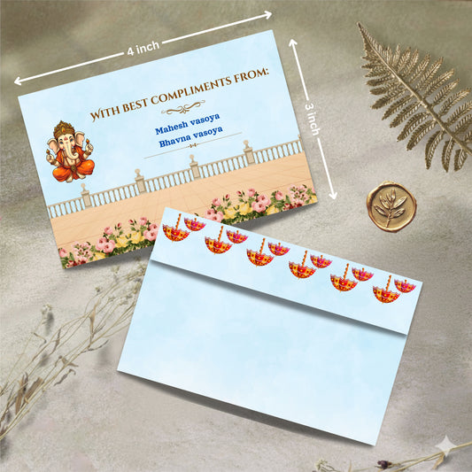 Personalized Customized Ganeshji Theme Designer Pocket Shagun Cover