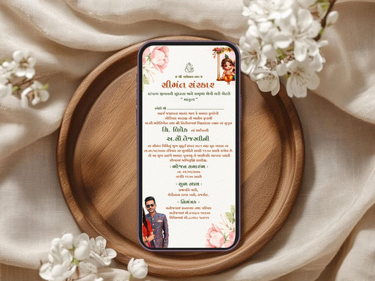 Elegant Floral Baby Shower Card – Luxury Flower Celebration Greeting