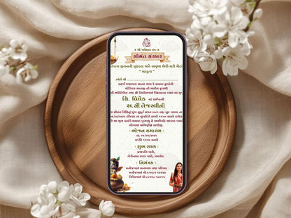 Floral Krishna Theme Baby Shower Invitation Card | Elegant Hindu Baby Shower Invite | Editable Indian God Krishna Digital Download