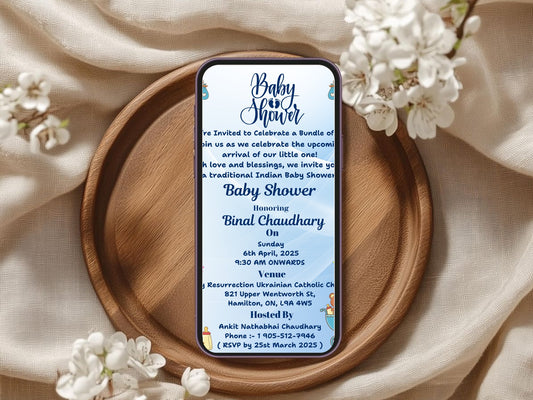 Minimal Baby Shower Invite – Simple Elegant Baby Shower Card – Instant Download