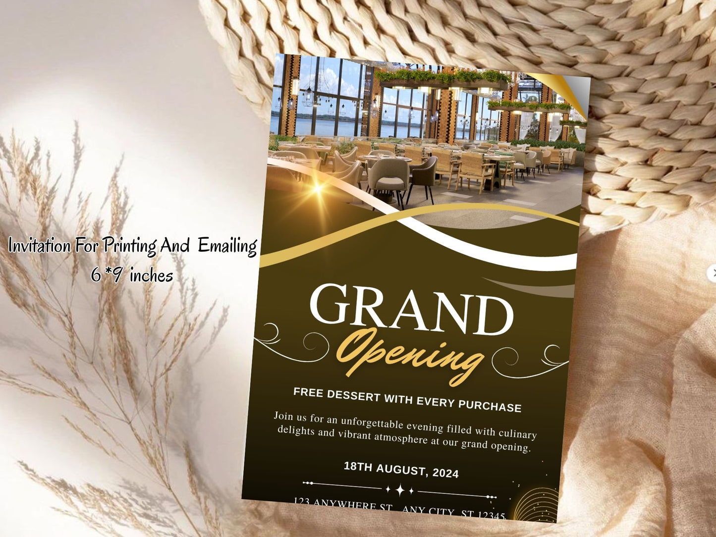 Classic Grand Opening Card Template | Timeless Elegant Business Launch Invitation | Printable & Editable Design