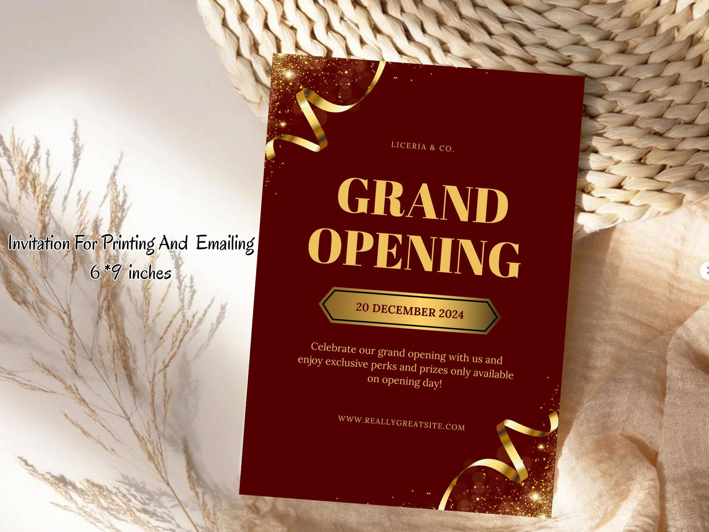 Elegant Minimal Grand Opening Card Template | Modern Luxury Business Launch Invitation | Printable & Editable Design
