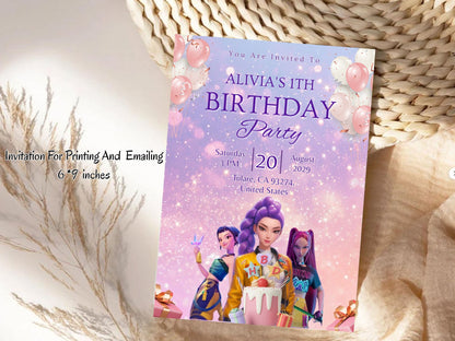 Enemy Doll Theme Birthday Invitation Card – Spooky & Fun Party Invite
