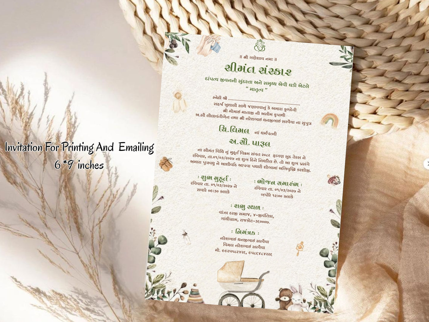 Elegant Baby Shower Card – Luxury Neutral Baby Celebration Greeting