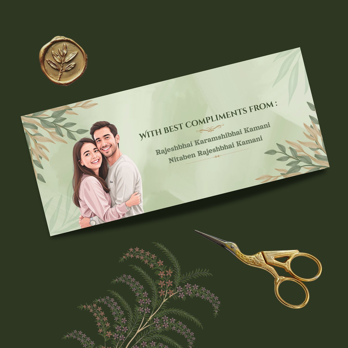 Personalized Customized Floral & Elegant Theme Designer Shagun Cover
