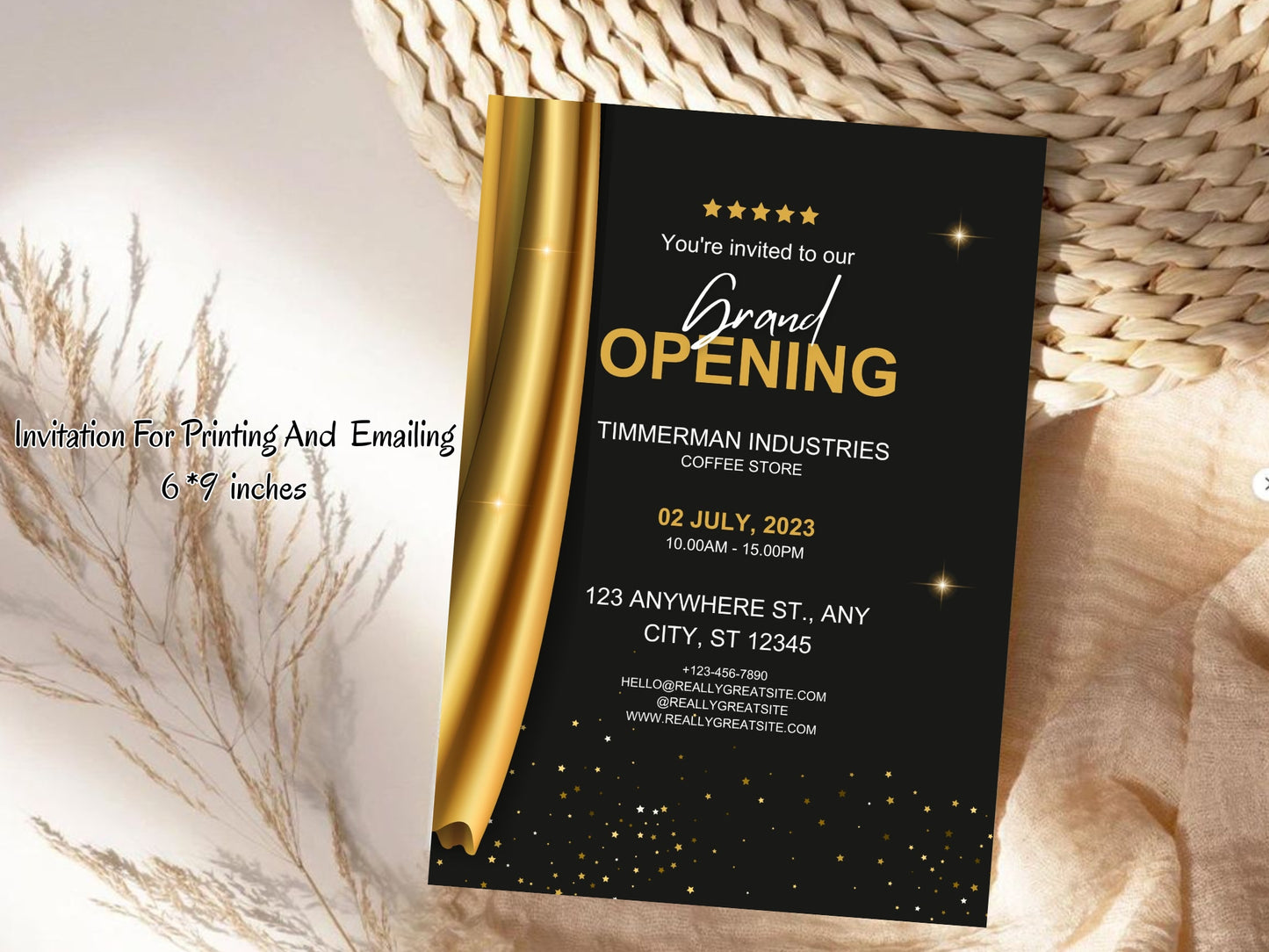 Minimal Elegant Grand Opening Card Template | Modern Clean Luxury Business Launch Invitation | Printable & Editable Design