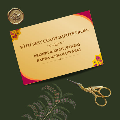 Personalized Customized Simple & Elegant Theme Designer Pocket Shagun Cover