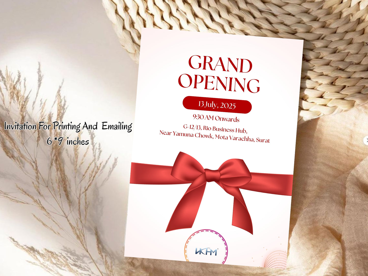 Minimal Grand Opening Card Template | Modern Simple Business Launch Invitation | Clean Printable & Editable Design