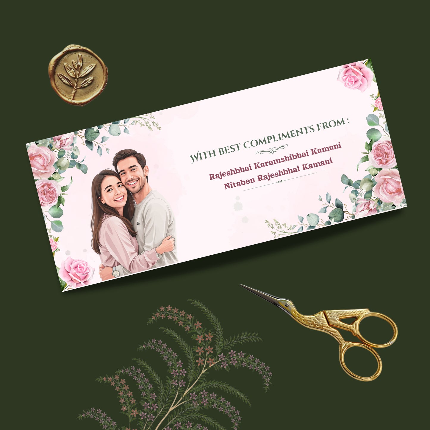 Personalized Customized Floral Theme Designer Shagun Cover
