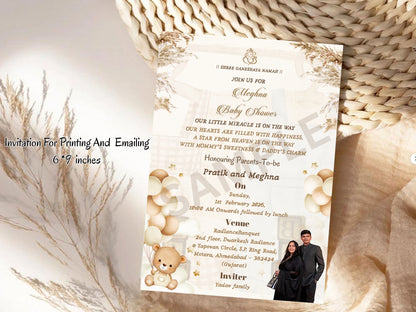 Simple and Elegant Baby Shower Card Design | Stylish Invitation