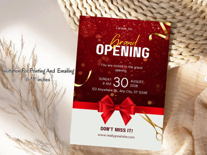 Creative Theme Grand Opening Card Design Template | Modern Artistic Business Launch Invitation | Printable & Editable Card