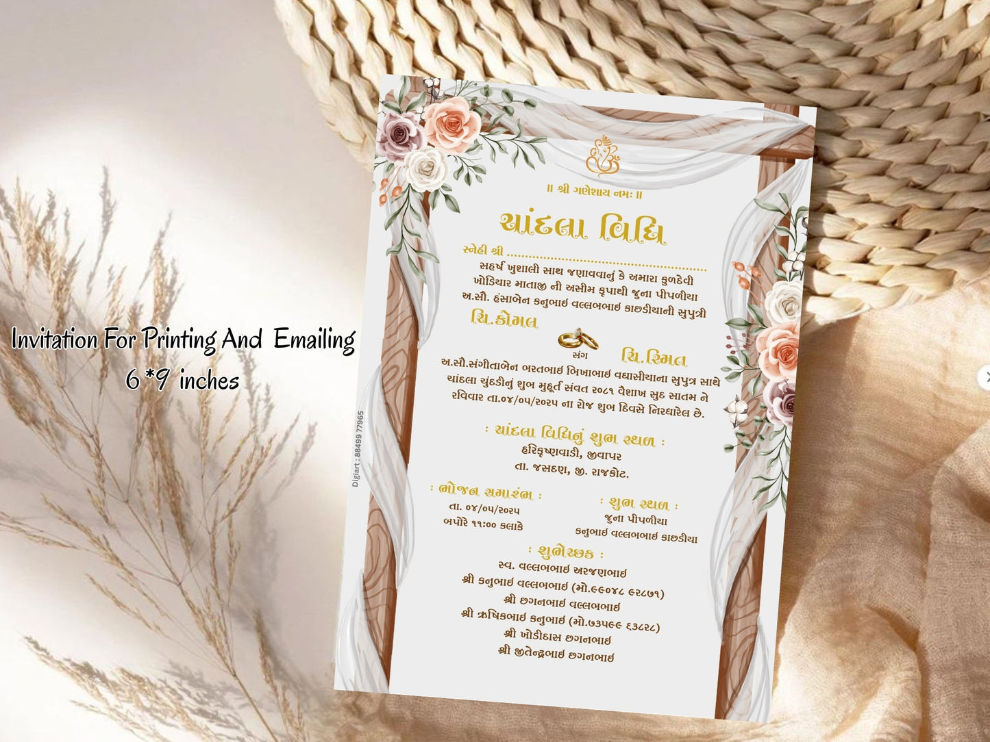 Elegant Minimal Theme Chandla Vidhi Card Design in English | Simple & Premium Wedding Invitation