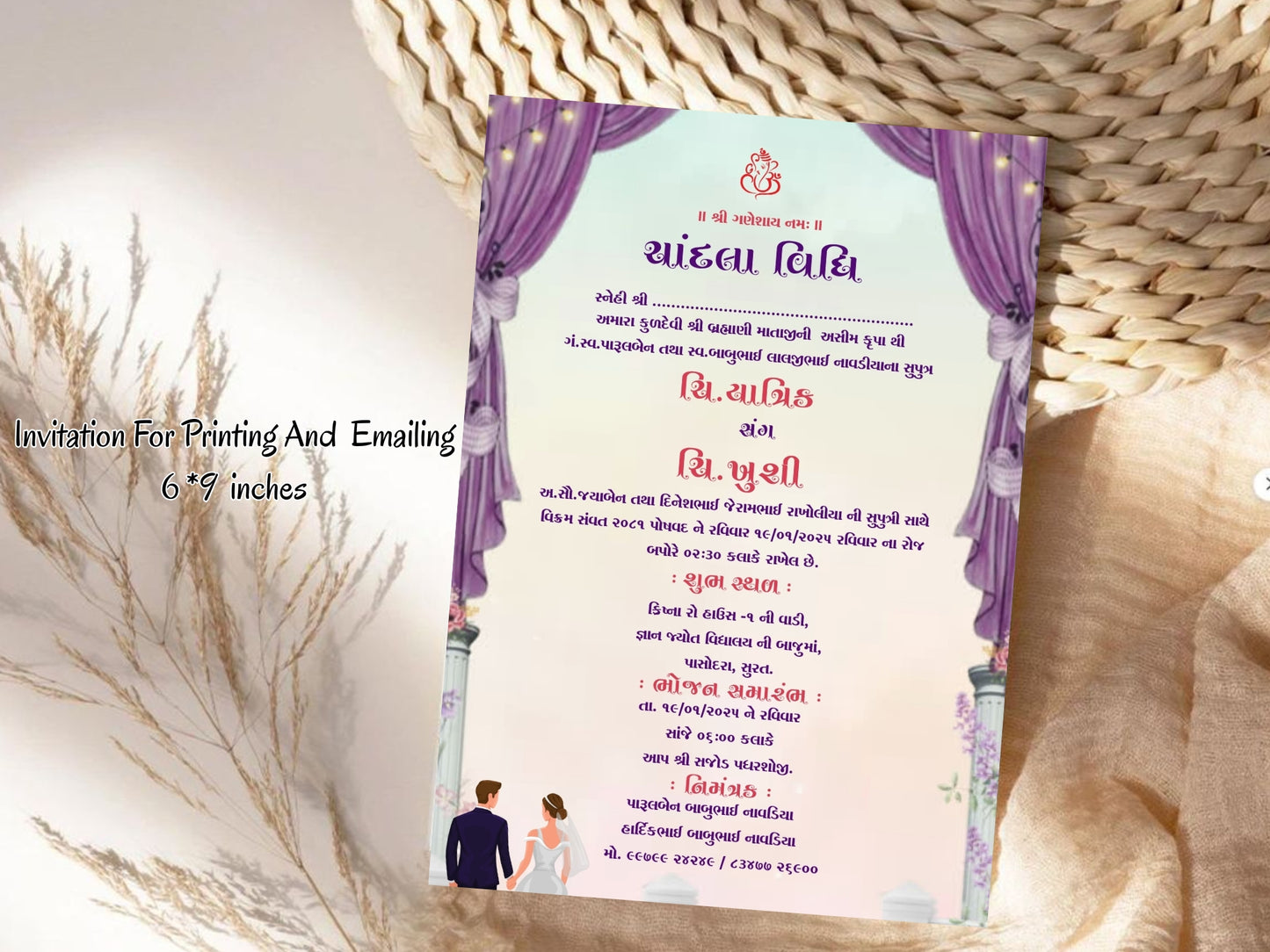Royal Elegant Chandla Vidhi Card – Luxury Ceremony Invitation