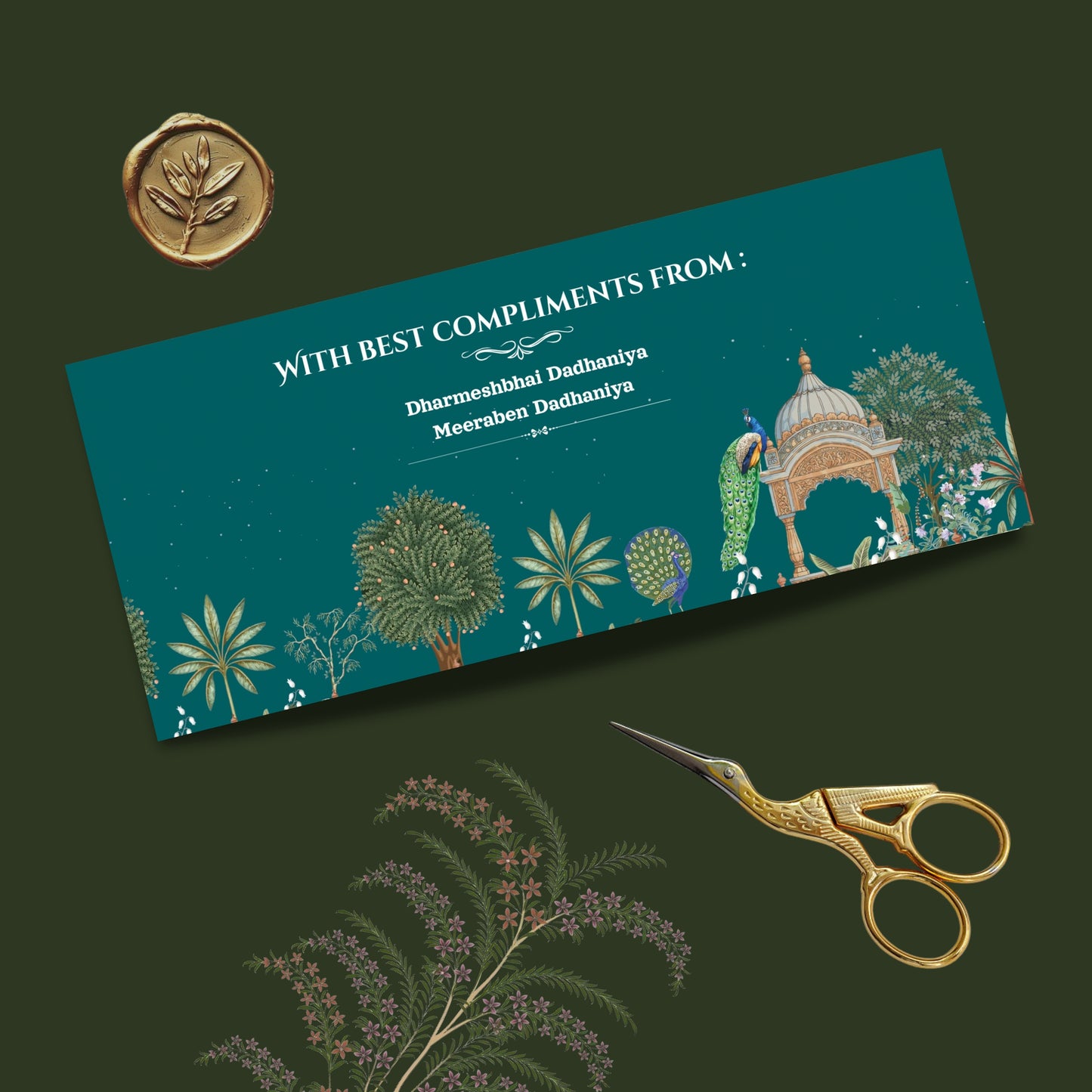 Royal Floral Elegant Shagun Cover – Luxury Wedding Money Envelope for Shadi & Festive Gifting