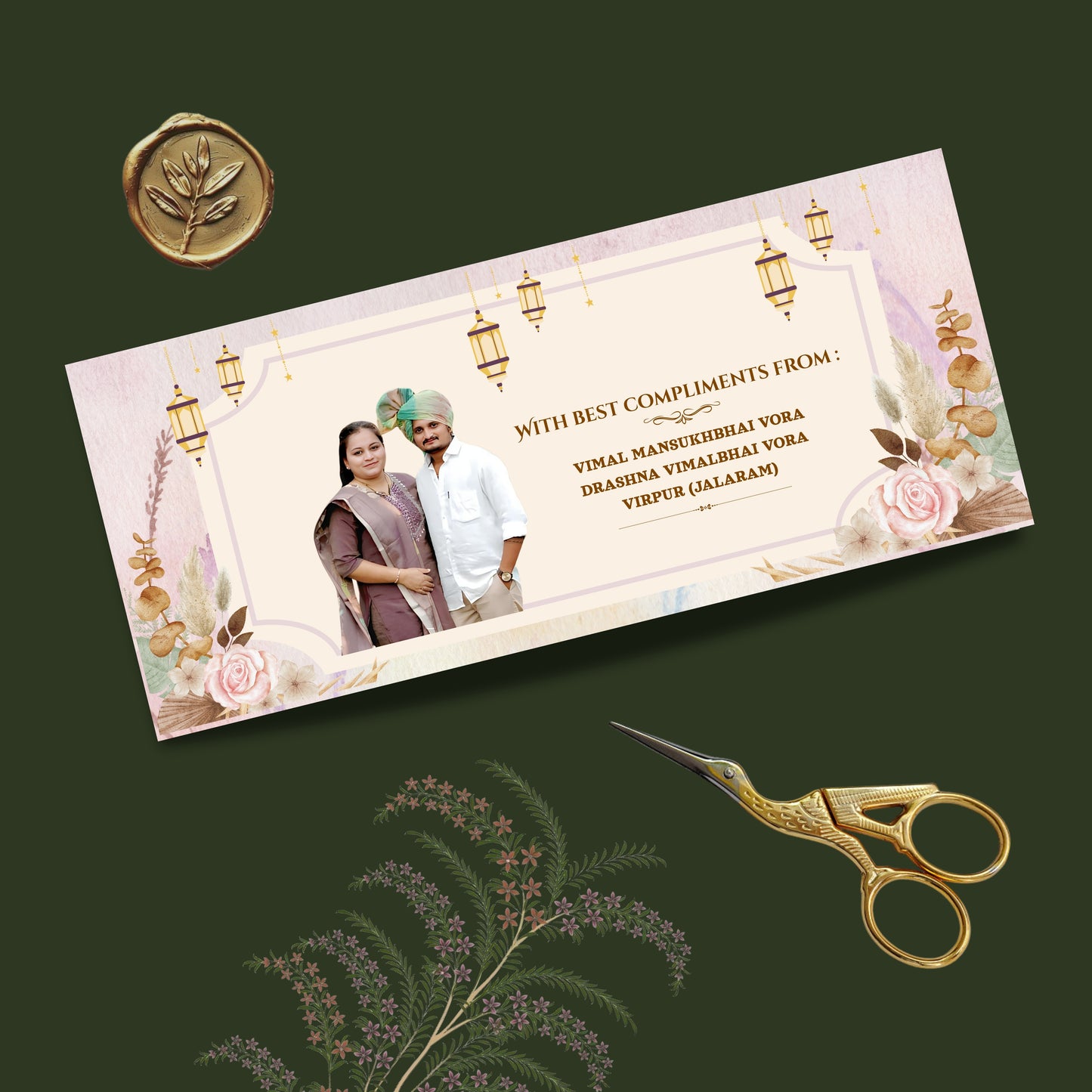 Personalized Customized Royal Theme Designer Shagun Cover