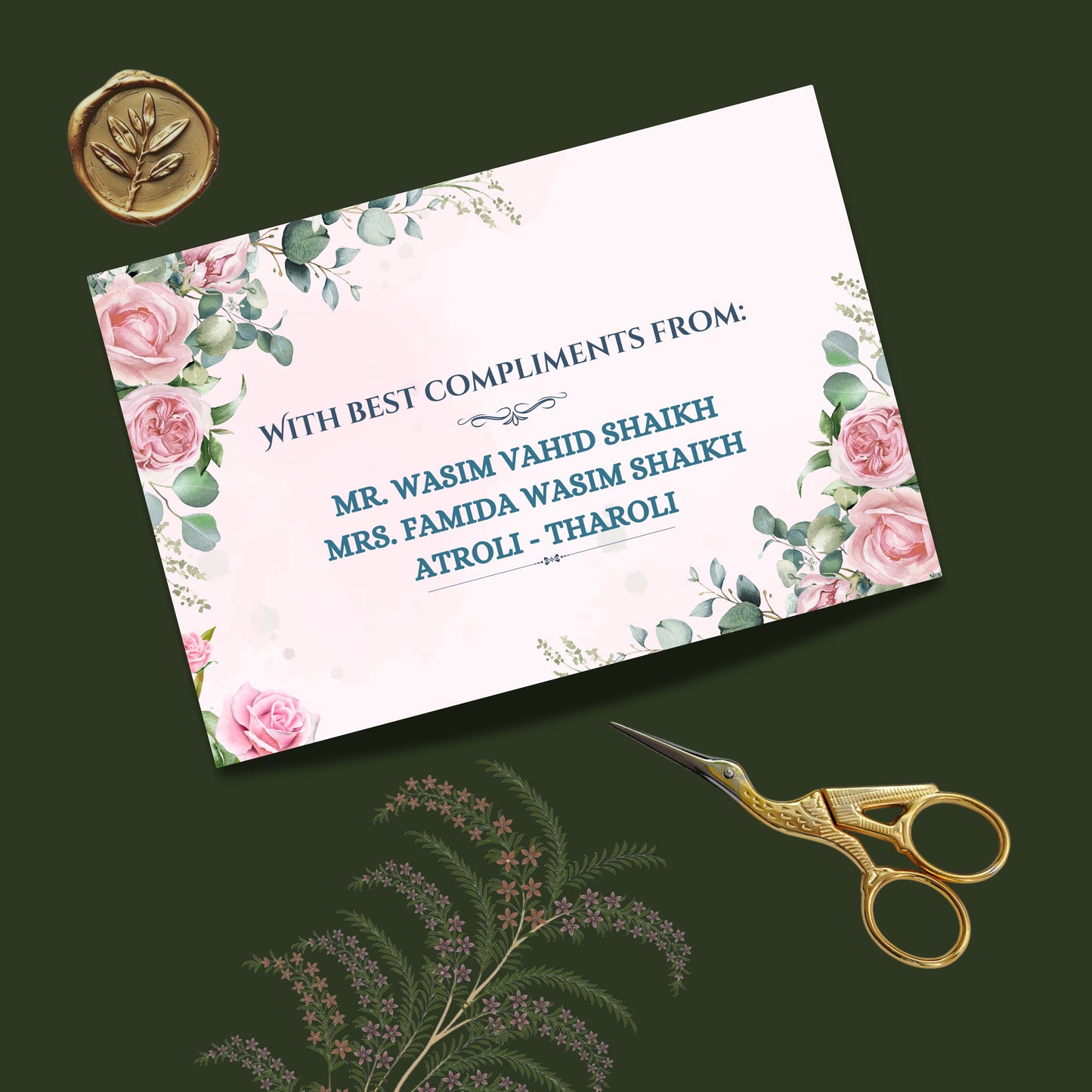 Personalized Customized Royal & Elegant Theme Designer Pocket Shagun Cover