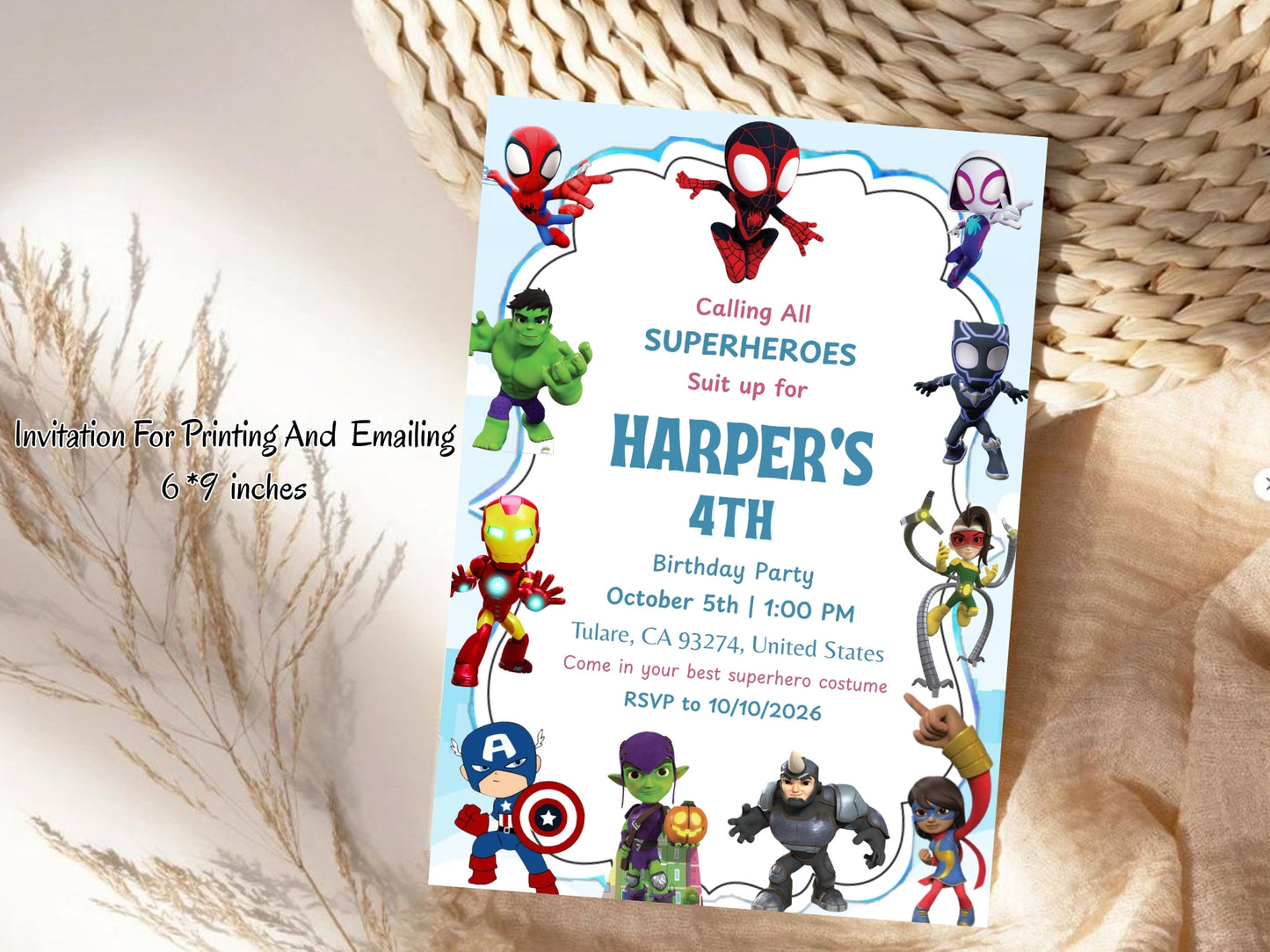 Cartoon Theme Birthday Invitation Card – Fun & Colorful Party Invite