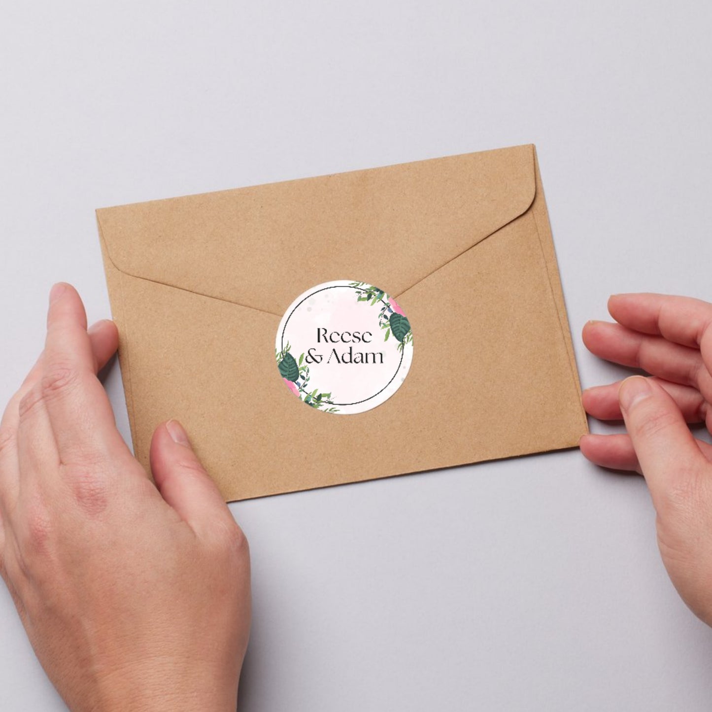 Elegant Floral Theme Sticker Design | Luxury Botanical Custom Logo Sticker | Wedding Favor, Business Packaging Label